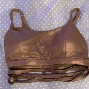 metallic sports bra